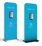 Stojak do ubrandowienia i bezdotykowy elegancki dozownik do rąk 600ml do dezynfekcji, na mydło, płyn lub żel, stal nierdzewna